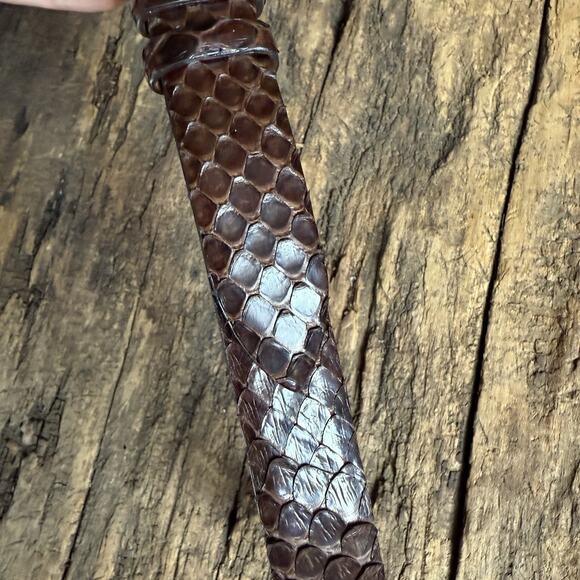 Claudio Orciani Beautiful Brown Real Python Snake Belt Made In Italy 80-37”Mint. - Picture 10 of 11